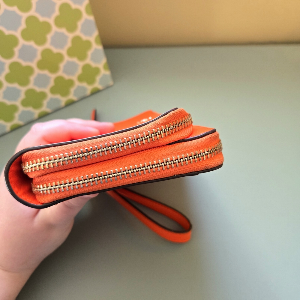 KATE SPADE Grove Street Anita Double Zip Wristlet Wallet in Orange - Picture 6 of 14